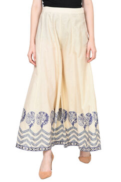 Ivory & Indigo Cotton Flex Palazzo image number 0