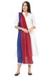 Maroon & Blue Cotton Stole image number 0
