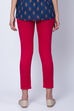 Teal Blue Poly Cotton Slim Pants image number 3