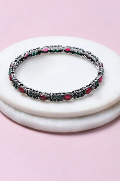 Pink-Green Alloy Bangles image number 2