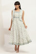Off-White Cotton Printed Tiered Dress image number 0