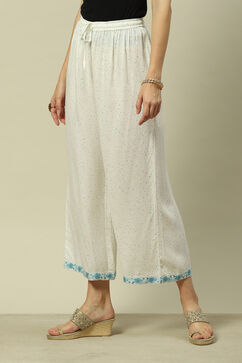 Blue LIVA Straight Printed Palazzo image number 2