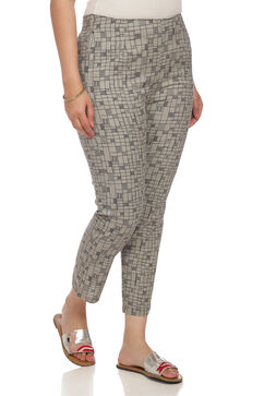 Grey Cotton Slim Pants image number 1