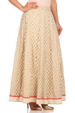 Off White Cotton Skirt image number 0