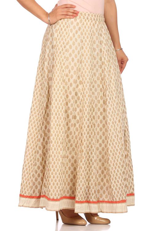 Off White Cotton Skirt image number 0