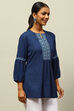 Black Viscose Blend Embroidered Top image number 4