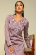 Mauve Acrylic Straight Kurta image number 1