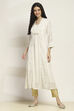 White Polyester Flared Kurta image number 5