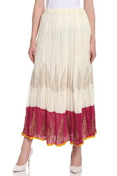 Off White Cotton Skirt image number 0