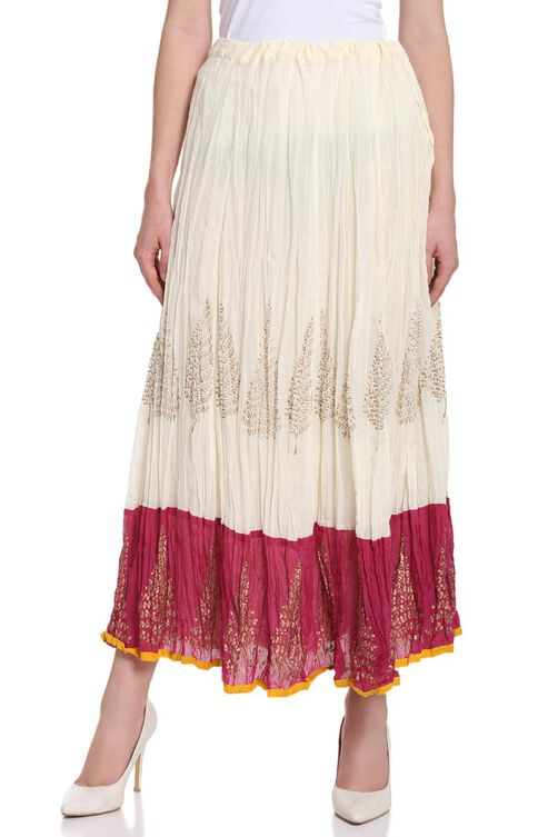 Off White Cotton Skirt image number 0