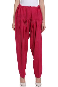 Fuchsia Cotton Fusion Pants image number 0