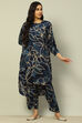 Aqua Blue Floral Printed Straight Co-ord Set image number 0