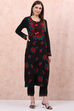 Black Acrylic Straight Kurta image number 3