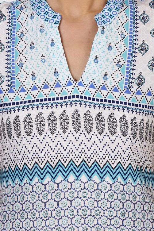 Blue A-Line Viscose Rayon Kurta image number 4