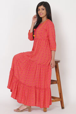 Pink Viscose Rayon Dress image number 0