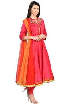 Pink Kalidar Polyester Suit Set image number 3