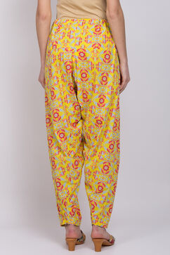 Yellow Cotton Printed Salwar image number 3