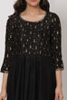 Black Viscose Kalidar Kurta image number 1