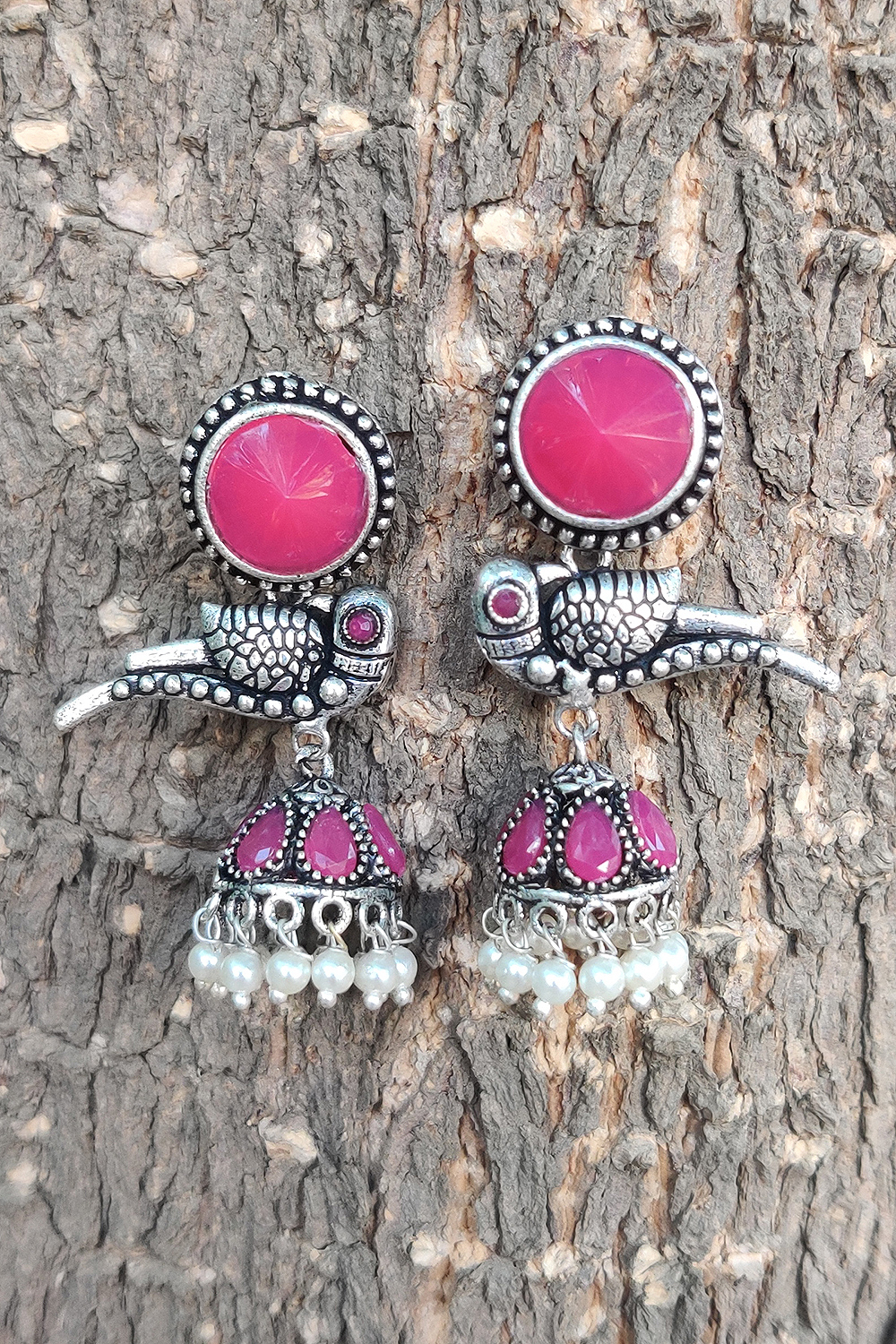 Red Metal Brass Earring image number 0