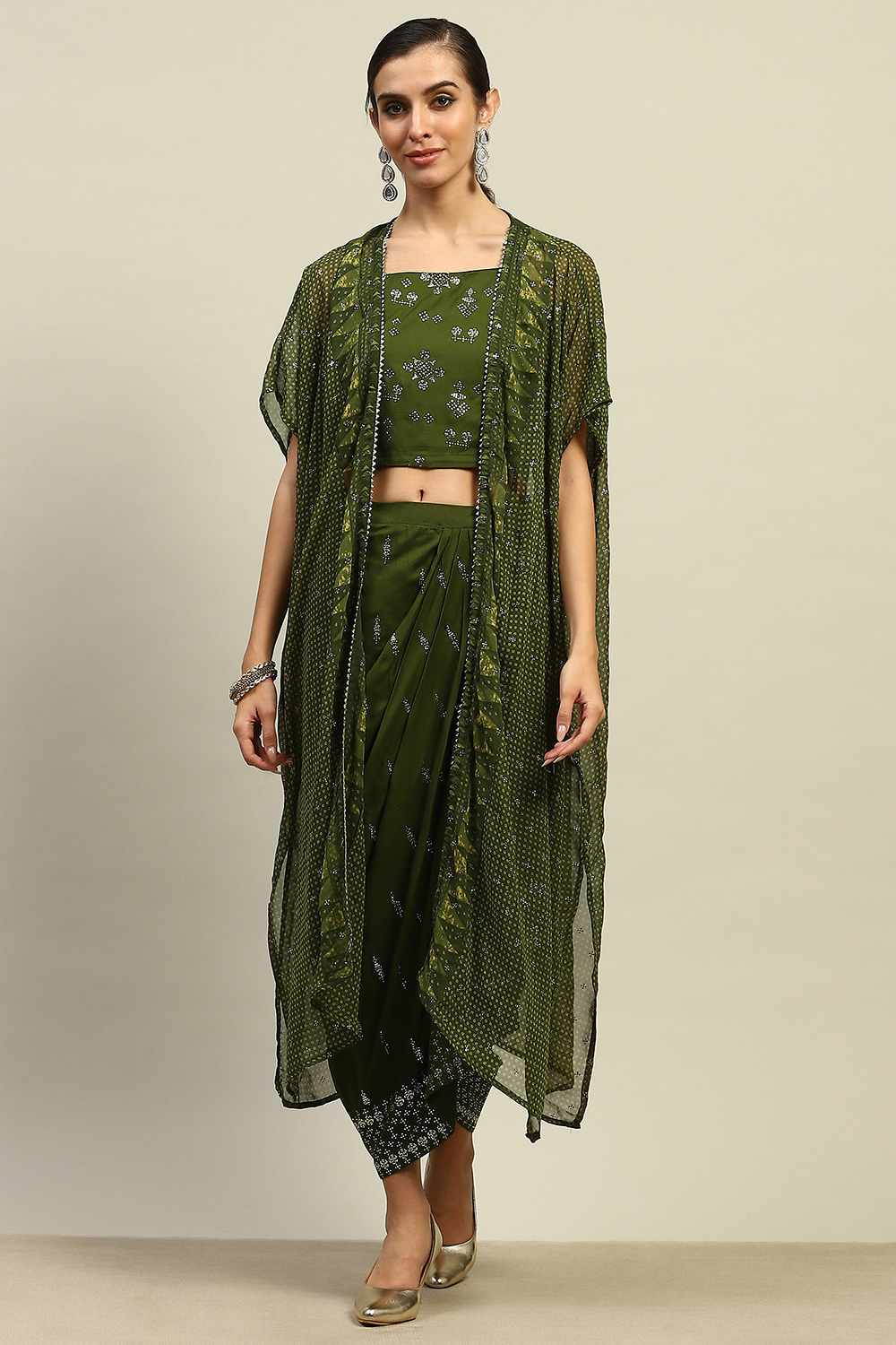 Green Printed Fusion Set image number 6
