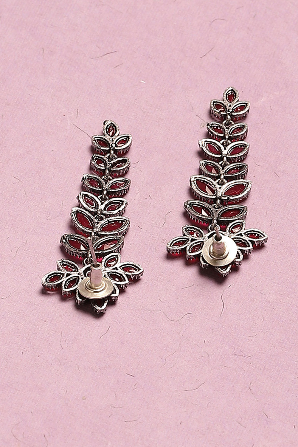 Maroon Alloy Earrings image number 2