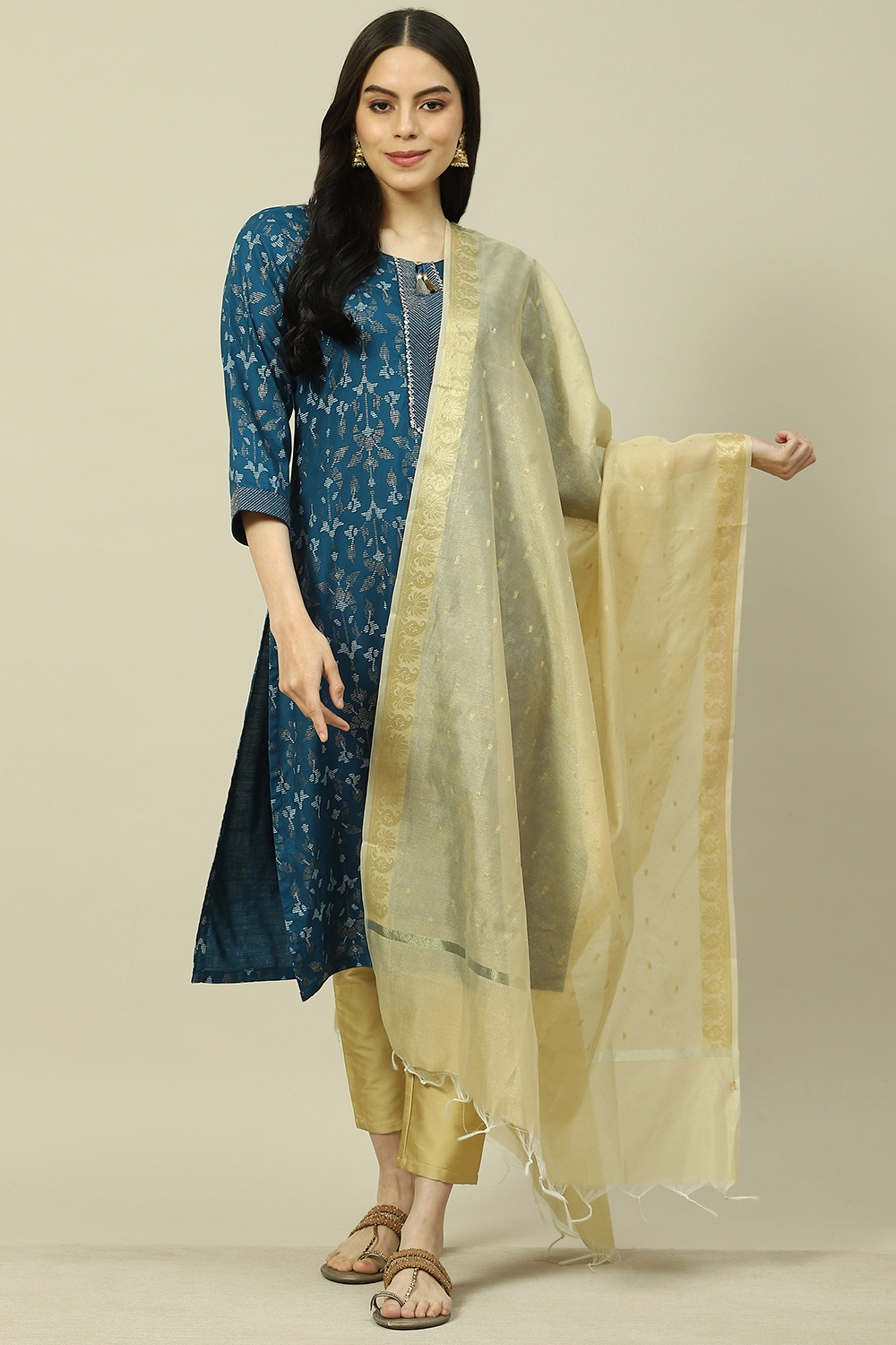 Red LIVA Straight Kurta image number 0