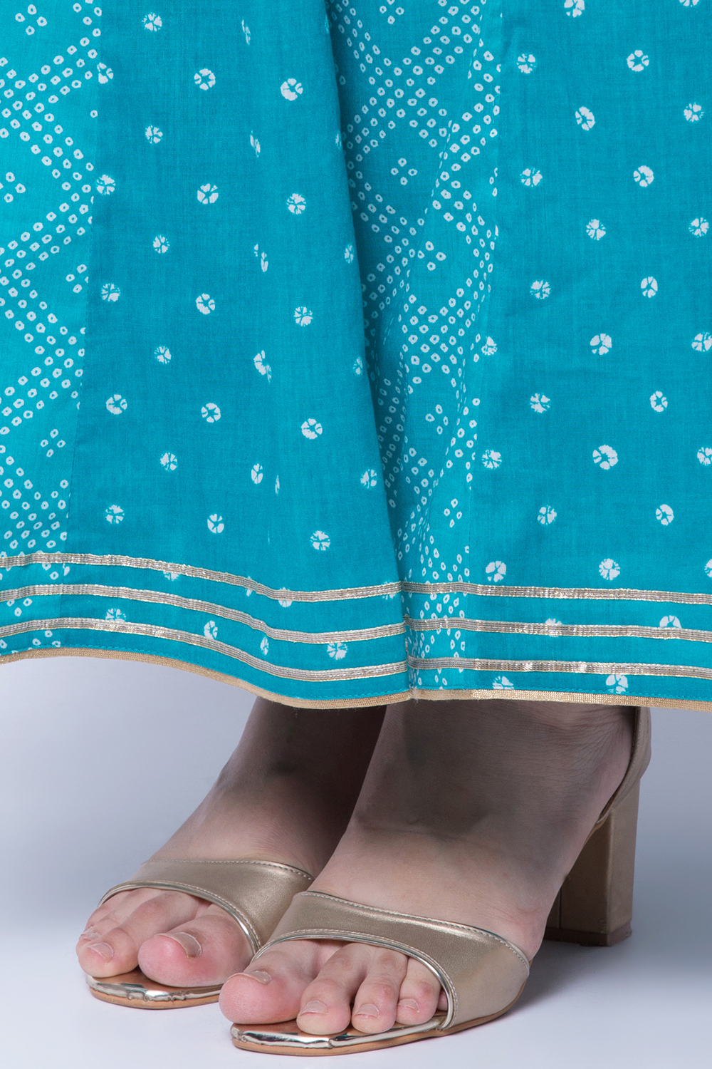 Turquoise Cotton Skirt image number 1