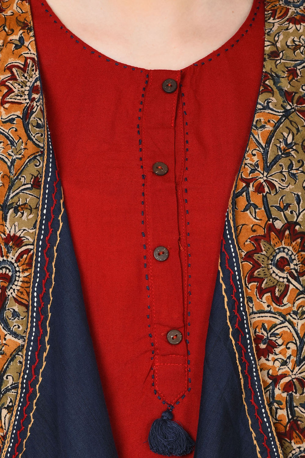 Dark Blue Straight Chambray Shrug image number 5