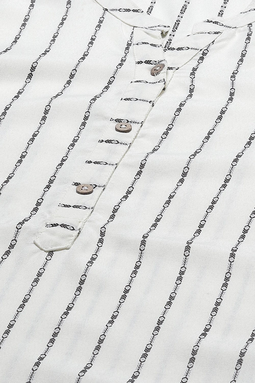 Off-white Printed Straight Kurta image number 1
