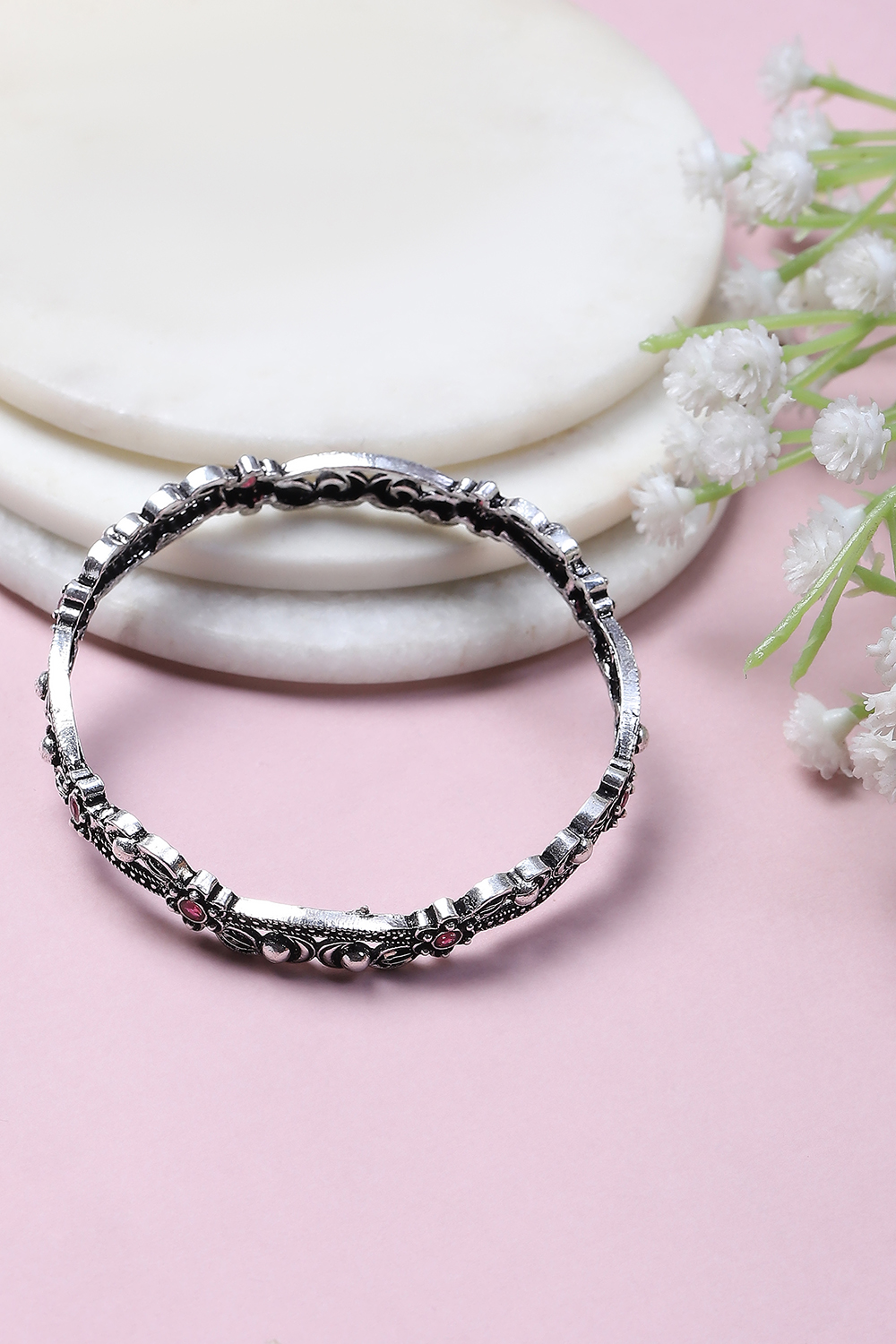 Pink Alloy Bangles image number 0