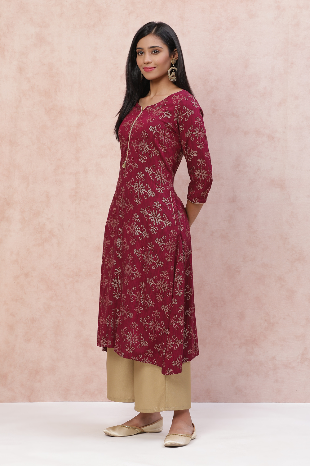 Phalsa LIVA A Line Kurta image number 3