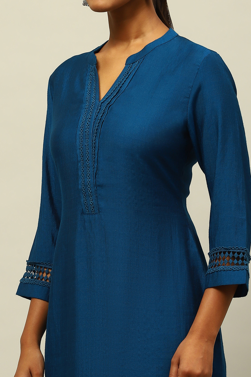 Blue Solid Straight Kurta image number 1