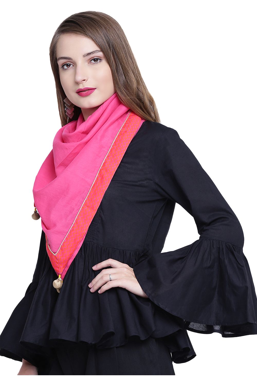 Pink Cotton Scarf image number 2