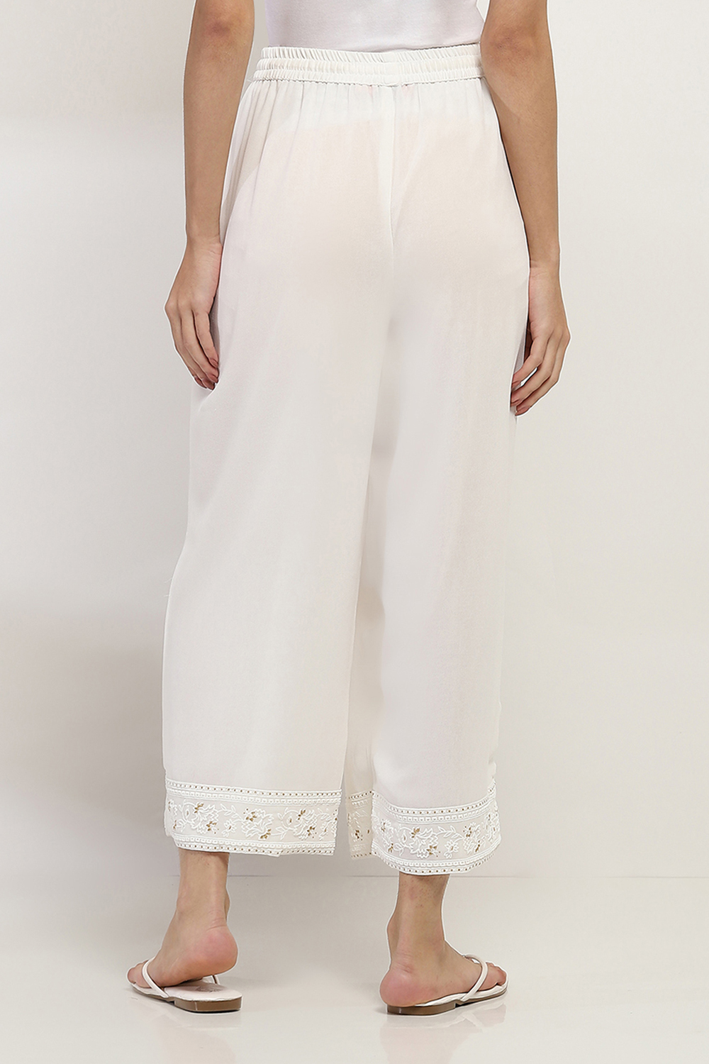Pink Solid Straight Palazzos image number 5