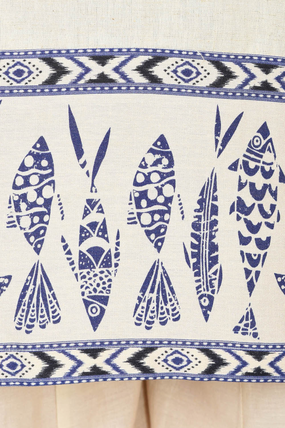 Ivory & Indigo A-Line Cotton Flex Kurta image number 6