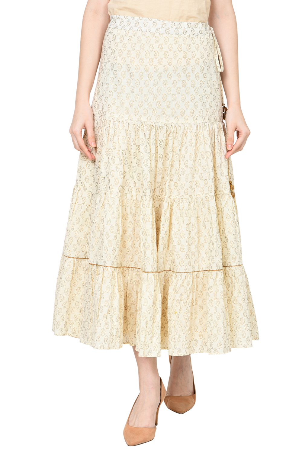Off White Cotton Skirt image number 0