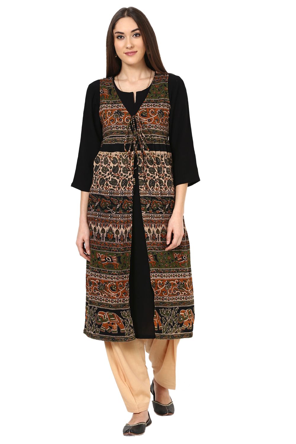 Beige Viscose Rayon Fusion Pants image number 5