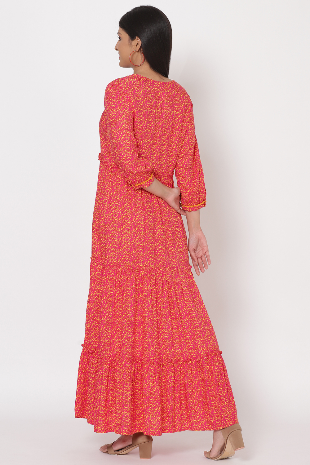 Pink Viscose Rayon Dress image number 5