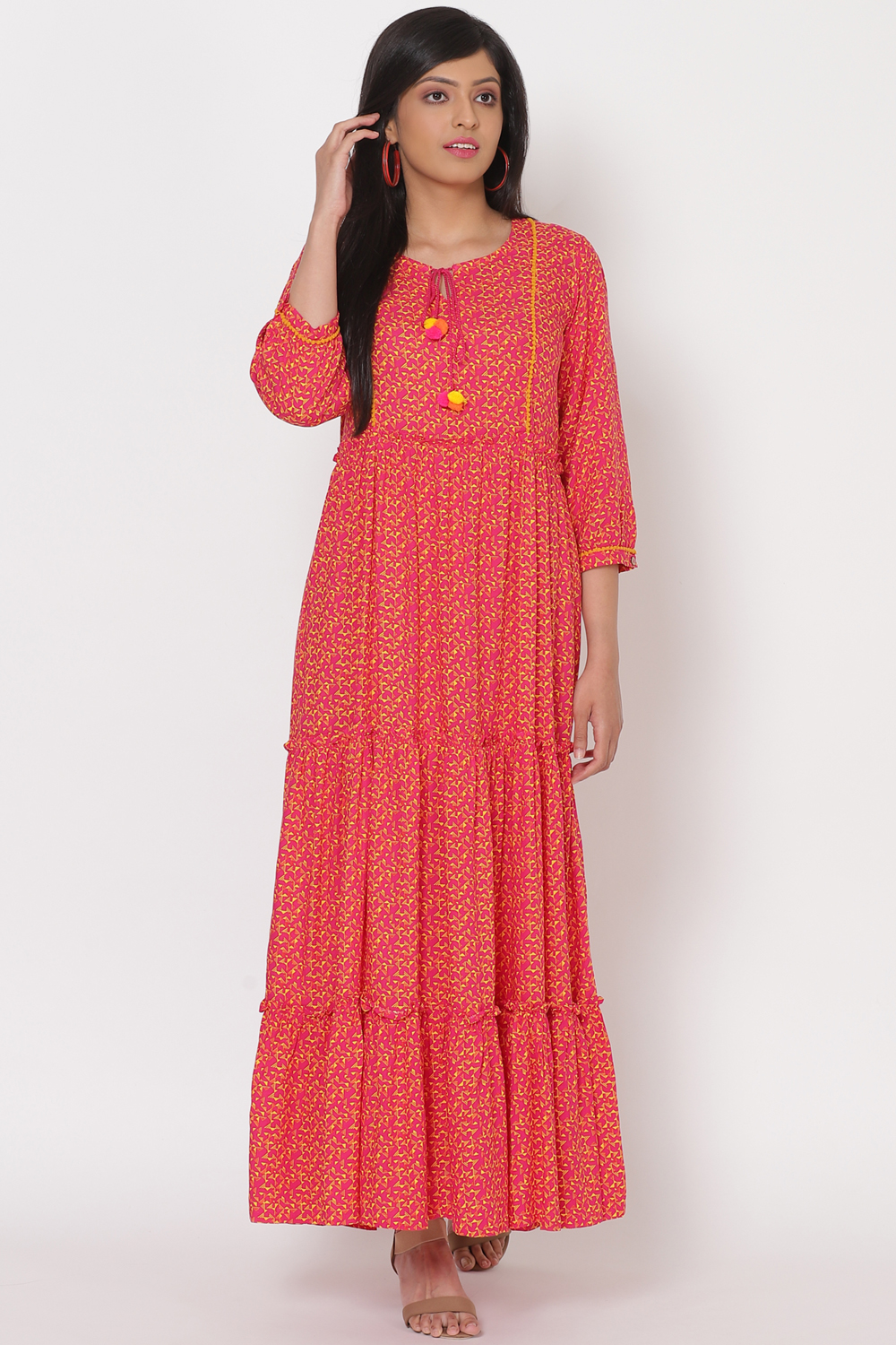 Pink Viscose Rayon Dress image number 2