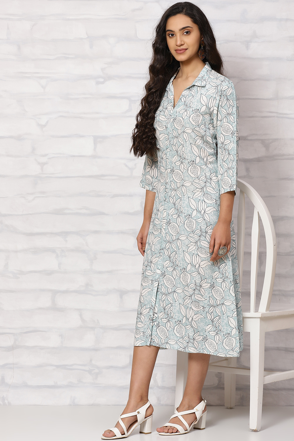 Pink LIVA A Line Dress image number 5