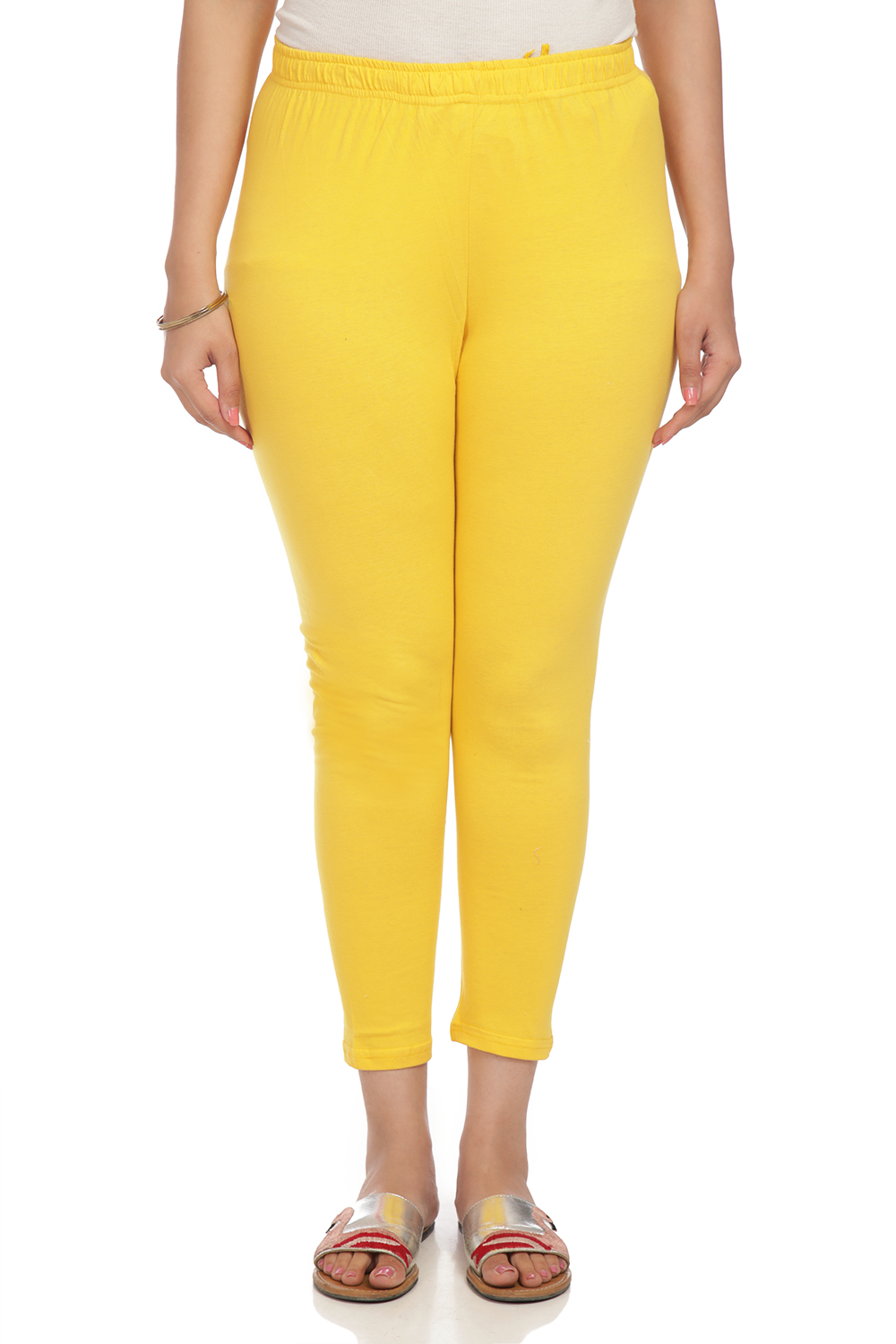 Yellow Cotton Leggings image number 0