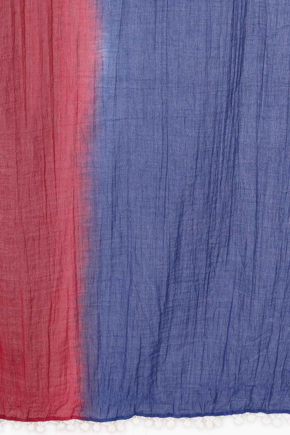 Maroon & Blue Cotton Stole image number 3