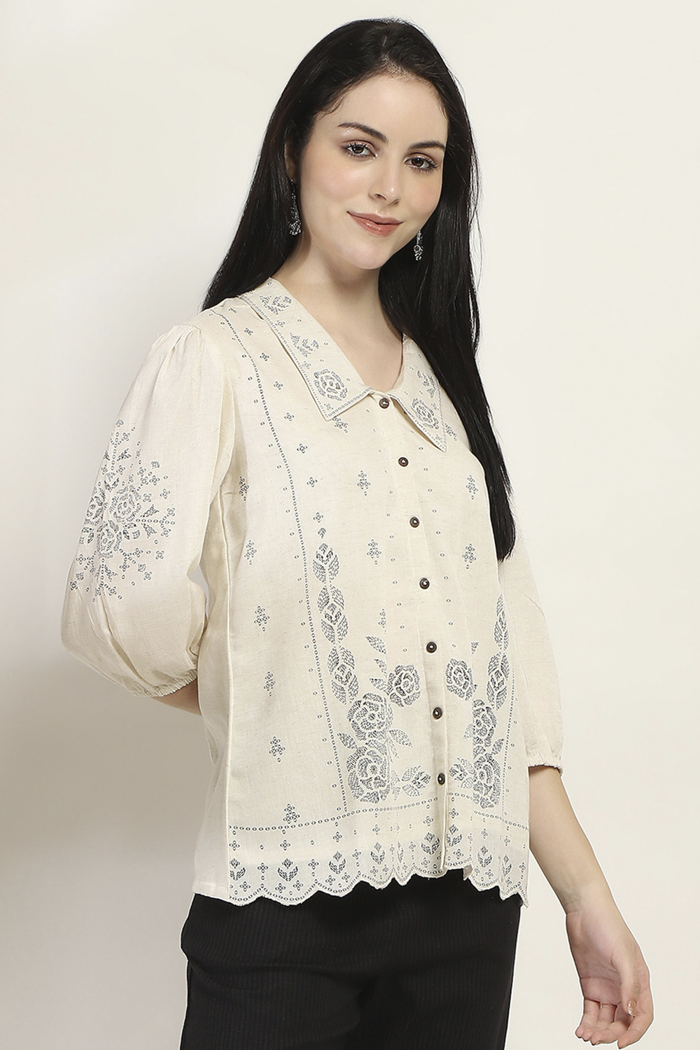 Natural Viscose Blend Straight Kurti image number 4