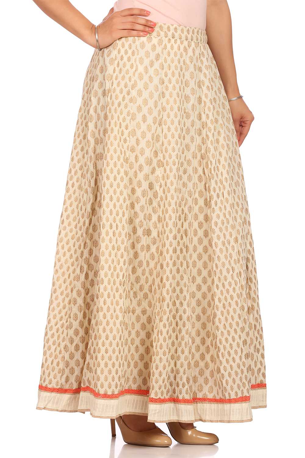 Off White Cotton Skirt image number 0