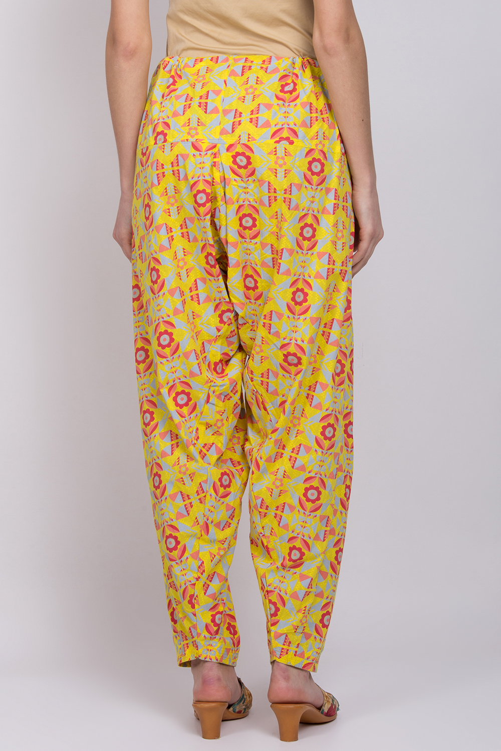 Yellow Cotton Printed Salwar image number 3